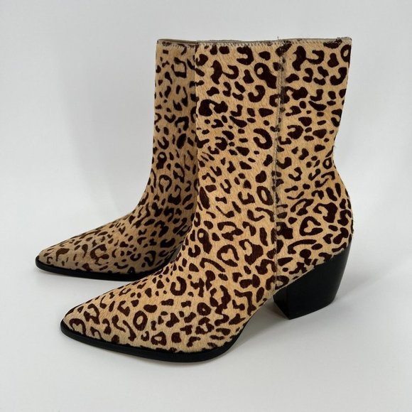Matisse Women's Caty Boot in Leopard Calf-Hair Western Ankle Bootie sz 8.5 M NEW - Picture 1 of 9